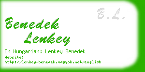 benedek lenkey business card